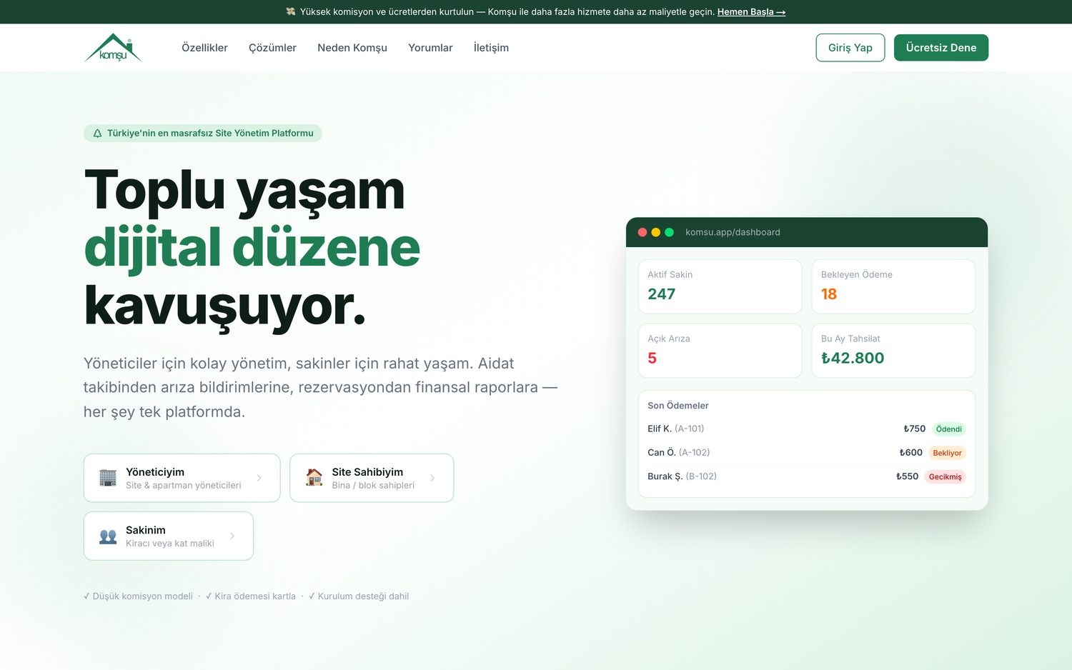 Komşu ekran görüntüsü: Ana sayfa